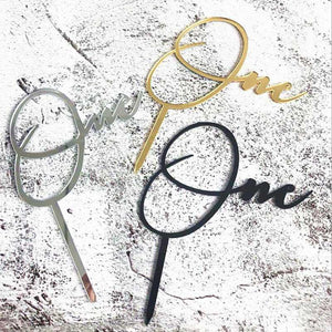 Acrylic One Cake Topper Top Cake One Cake Topper Birthday Cake Topper Double Sided For Anniversaries And Parties  Birthday Party Cupcake Toppers Flags Wedding Baby Shower Supplies Lovely Baking Dessert Decorations