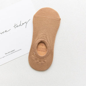 Women's Cute Cotton Invisible No Show Non-Slip Summer Candy Solid Color Silicone Short Socks Fashion Thin Ankle Boat Socks