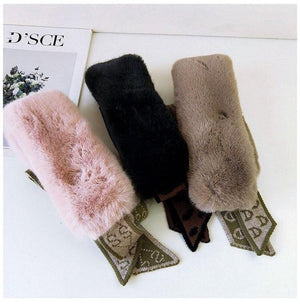 New Autumn Winter Fashion Soft Faux Fur Crochet Knitted  Neck Warmer Elastic Neck Gaiter Head Wrap Lightweight Scarf Collar Neck Elegant Warmer Scarves for Women