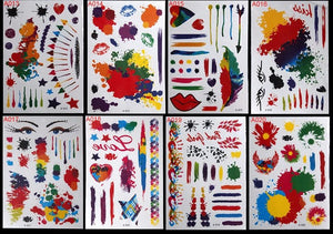 Body Tattoo Art Painting Stickers Glitter Gold Silver Temporary Waterproof Nontoxic Long Lasting Tattoos