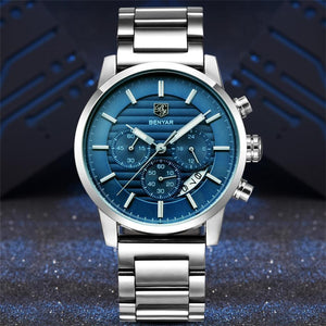 Sport Business Chronograph Steel Men Watches Top Luxury Quartz Male Analog Fashion Watchwrist