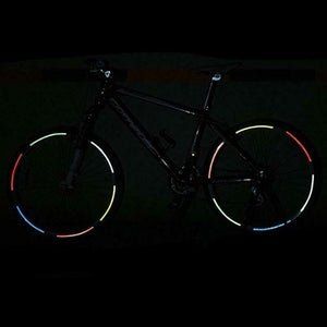 Bike Reflective Stickers Cycling Fluorescent Reflective Tape Bicycle Adhesive Safety Decor Sticker Safety Reflective Warning Stickers Waterproof Outdoor Bicycle Rim Reflector Tape Thin Reflective Sticker Rolls For Bikes Bicycles