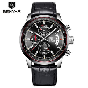 Stylish Wrist Watch For Men Genuine Leather Strap Watch Perfect Quartz Movement And Scratch Resistant Analog Chronograph Business Watches