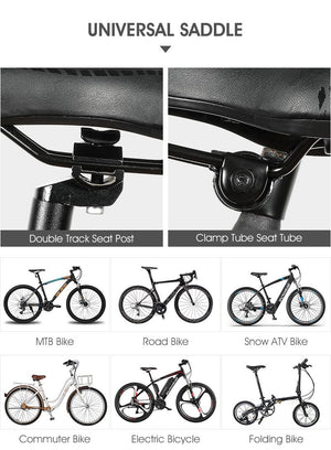 Bike Saddle Mountain Road Bike Seat PU Leather Gel Filled Cycling Cushion Comfortable Shockproof Bicycle Saddle Seat Cushion For Men Comfort Bike Saddle Anti-Slip Bicycle Saddle Waterproof Bicycle Seat For Mountain Bike Seat