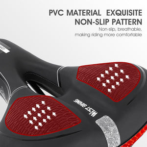 Bike Saddle Mountain Road Bike Seat PU Leather Gel Filled Cycling Cushion Comfortable Shockproof Bicycle Saddle Seat Cushion For Men Comfort Bike Saddle Anti-Slip Bicycle Saddle Waterproof Bicycle Seat For Mountain Bike Seat