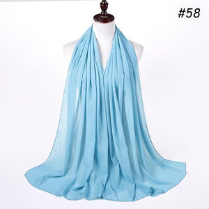 Winter Fashion Long Solid Color Soft Muslim Bubble Chiffon Hijab Scarf Shawls Hijab Elegant Scarf Wrap Lightweight Islamic Head Wear Escharpe Shawls Headband Wraps Lightweight Head Scarves Ladies Hijabs For  Women