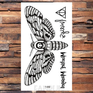 Cute Black Birds Temporary Waterproof Stickers Tattoo Flower Body Elegant Bird Butterfly Style For Womens