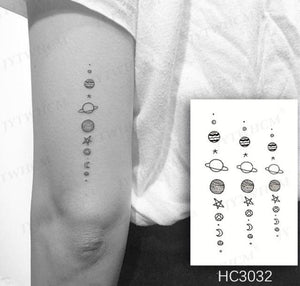 Elegant Small Waterproof Temporary Tattoo Sticker Makeup Flame Finger Black Square Rose Flower High Quality Design For Womens