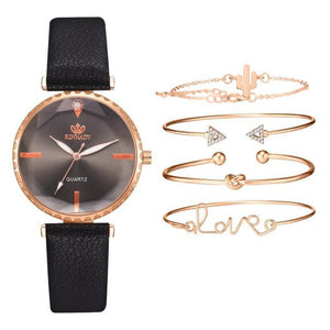 Elegant Style Fashion Womens Watch Luxury Leather Band Analog Quartz Wrist Watch Women Dress Leather Band Thin Minimalist Casual Simple Dress Analog Quartz Wristwatch