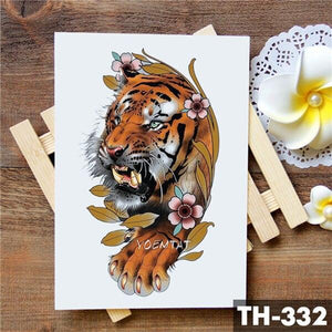 Realistic 3D Wolf Moon Temporary Tattoo Sticker Waterproof Stylish Body New Luxury Animal Tattoo For Men Women