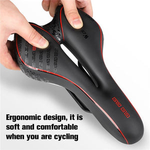 Bike Saddle Mountain Road Bike Seat PU Leather Gel Filled Cycling Cushion Comfortable Shockproof Bicycle Saddle Seat Cushion For Men Comfort Bike Saddle Anti-Slip Bicycle Saddle Waterproof Bicycle Seat For Mountain Bike Seat