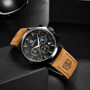 Mens Stylish Chronograph Watch Sport Quartz Clock Luxury Movement Analog Fashion Business Waterproof Watches