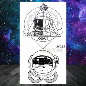 Realistic Small Planets Temporary Tattoos Arm Waterpoof Black Sticker Space Planets For Girls And Boys