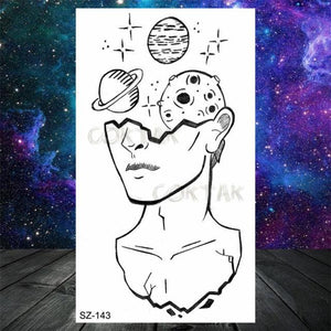 Realistic Small Planets Temporary Tattoos Arm Waterpoof Black Sticker Space Planets For Girls And Boys