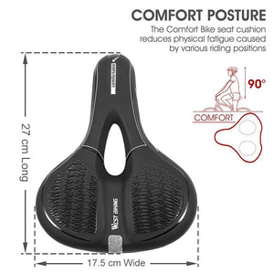 Bike Saddle Mountain Road Bike Seat PU Leather Gel Filled Cycling Cushion Comfortable Shockproof Bicycle Saddle Seat Cushion For Men Comfort Bike Saddle Anti-Slip Bicycle Saddle Waterproof Bicycle Seat For Mountain Bike Seat