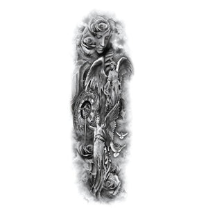 Big Realistic Tiger Tattoo Waterproof Temporary Dragon Flower Sticker Full Arm Large Size Sleeve Big Luxury Design For Mens