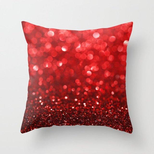 New Creative Red Cushion Case Hot Modern Home Outdoor Decorative Geometry Square Pillow Case Decorative Pillows Case Sofa Couch Seat Polyester Pillows Covers 45x45CM