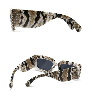 Oversized Square Sunglasses Classic Square Sunglasses For Men & Women Sun Glasses In Snake Pattern For Traveling Shades Female