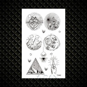 Fashion Small Sexy Black Temporary Waterproof Tattoo Cute Star Heart Tattoos Sticker Body Finger Tattoo For Kids Womens