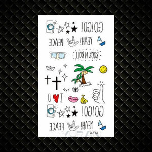 Fashion Small Sexy Black Temporary Waterproof Tattoo Cute Star Heart Tattoos Sticker Body Finger Tattoo For Kids Womens