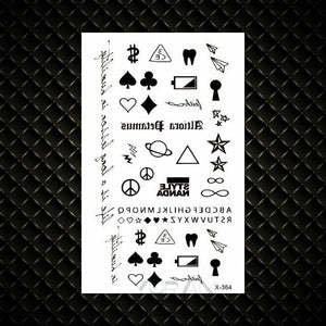 Fashion Small Sexy Black Temporary Waterproof Tattoo Cute Star Heart Tattoos Sticker Body Finger Tattoo For Kids Womens