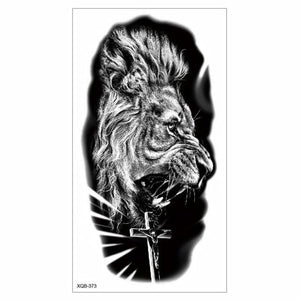Big Tiger Lion Waterproof Temporary Sticker Tattoo Arm Legs Fake Tattoo Stickers For Adults Realistic Luxury Design For Mens Womens