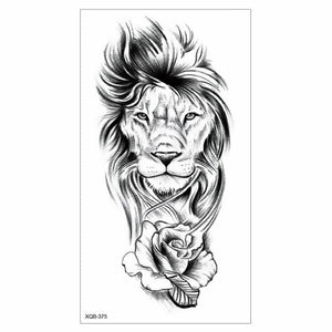 Big Tiger Lion Waterproof Temporary Sticker Tattoo Arm Legs Fake Tattoo Stickers For Adults Realistic Luxury Design For Mens Womens