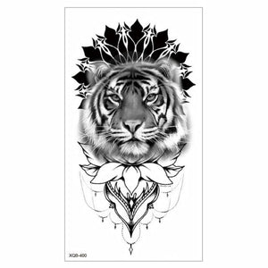 Big Tiger Lion Waterproof Temporary Sticker Tattoo Arm Legs Fake Tattoo Stickers For Adults Realistic Luxury Design For Mens Womens