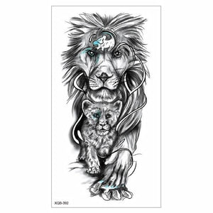 Big Tiger Lion Waterproof Temporary Sticker Tattoo Arm Legs Fake Tattoo Stickers For Adults Realistic Luxury Design For Mens Womens