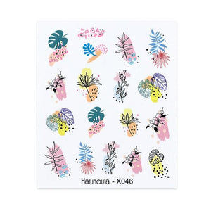 Geometry Line Stripe Nail Sticker Floral Butterfly Design Water Decals Slider Wraps Decoration Nail Art Accessories Water Transfer Nail Decals Sticker For Pretty Girl Self-Adhesive Nail Decals Designer Nail Stickers for Acrylic Decal Decoration