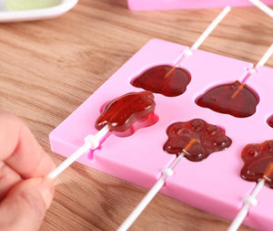 Silicone Lollipop Molds Chocolate And Candy Molds Cake Mold Variety Shapes Cake Pastry Decorating Form Silicone Bakeware Silicone Lollipop Mold Shape Of Swirl Heart Bunny Star Butterfly Little Bear Flower Sucker Molds Chocolate Hard Candy Molds