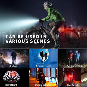 Bike Light Rainproof USB Rechargeable LED Bicycle Light Super Bright Flashlight Rechargeable Bicycle Light Bicycle Front Headlight LED Bike Headlight 3 Light Mode Fits All Bicycles Mountain Road