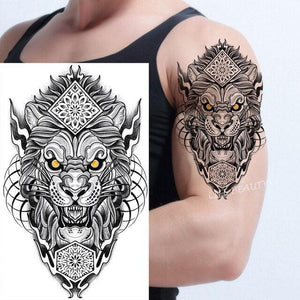 Fashion Temporary Sticker Tiger Tattoo Waterproof Removable Realistic Body Tatoo For Mens