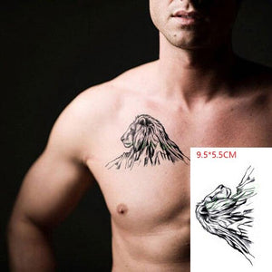 Lion King Temporary Tattoo Waterproof Black And Colorful Small Big Luxury Tattoo For Mens Womens