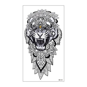 Big Tiger Lion Waterproof Temporary Sticker Tattoo Arm Legs Fake Tattoo Stickers For Adults Realistic Luxury Design For Mens Womens
