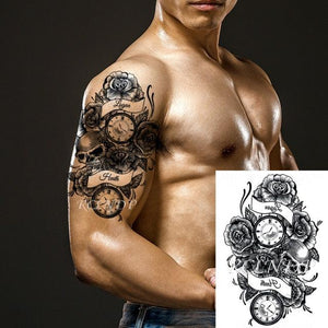 57 Sheets Temporary Tattoo Stickers Set Waterproof Temporary Tattoo Waist Arm Modern Stylish Big Black Tattoos For Womens Mens