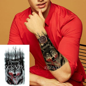57 Sheets Temporary Tattoo Stickers Set Waterproof Temporary Tattoo Waist Arm Modern Stylish Big Black Tattoos For Womens Mens