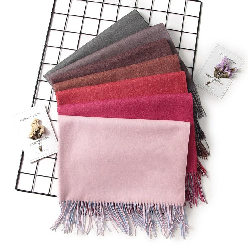 Fashion Winter Solid Soft Scarf Cashmere Lightweight Scarves Shawls Cashmere Escharpe Scarfs Lightweight Shawls Hijabs Shawls Escharpe Elegant Wrap Blanket Bandana Tassel For Lady
