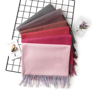 Fashion Winter Solid Soft Scarf Cashmere Lightweight Scarves Shawls Cashmere Escharpe Scarfs Lightweight Shawls Hijabs Shawls Escharpe Elegant Wrap Blanket Bandana Tassel For Lady