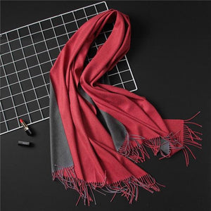 Fashion Winter Solid Soft Scarf Cashmere Lightweight Scarves Shawls Cashmere Escharpe Scarfs Lightweight Shawls Hijabs Shawls Escharpe Elegant Wrap Blanket Bandana Tassel For Lady