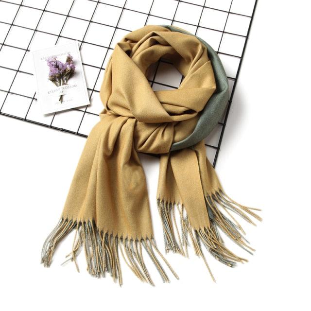 Fashion Winter Solid Soft Scarf Cashmere Lightweight Scarves Shawls Cashmere Escharpe Scarfs Lightweight Shawls Hijabs Shawls Escharpe Elegant Wrap Blanket Bandana Tassel For Lady