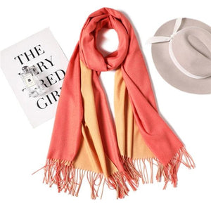 Fashion Winter Solid Soft Scarf Cashmere Lightweight Scarves Shawls Cashmere Escharpe Scarfs Lightweight Shawls Hijabs Shawls Escharpe Elegant Wrap Blanket Bandana Tassel For Lady