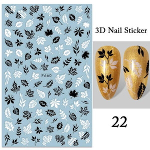 Maple Leaves 3D Nail Stickers Fall Leaf Flowers Line Sliders For Nails Self Adhesive Stickers Autumn Manicuring Decals Transfer Nail Decals Sticker For Pretty Girl Self-Adhesive Nail Decals Designer Nail Stickers for Acrylic