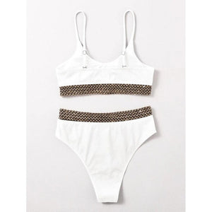 Luxury Women Black Bikini High Waist Swimwear Female 2 Pieces Set Swimsuit Bathing Suit Women Beach Women's High Waisted Bandage Bikini Set Two Piece Push Up Swimsuits
