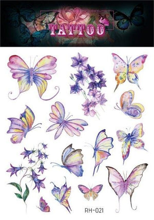 1 Pc Butterfly 3D Temporary Tattoo 52 Style Waterproof Butterfly Tattoos Stickers Temporary Colorful Design For Womens