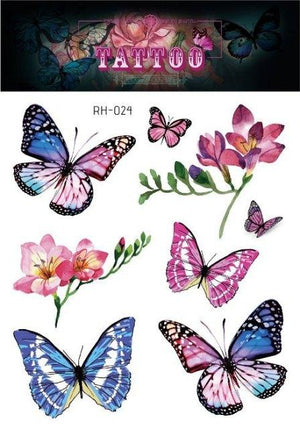 1 Pc Butterfly 3D Temporary Tattoo 52 Style Waterproof Butterfly Tattoos Stickers Temporary Colorful Design For Womens