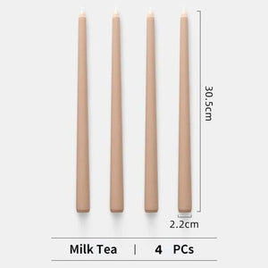 4pc Unscented 12" Candles Colored Long Stick Candle Smokeless Home Wedding Centerpiece Birthday Candle Tall Taper Candles Dripless Unscented Dinner Candle Paraffin Wax Candles