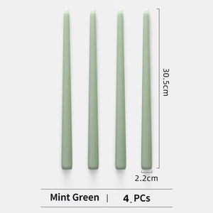 4pc Unscented 12" Candles Colored Long Stick Candle Smokeless Home Wedding Centerpiece Birthday Candle Tall Taper Candles Dripless Unscented Dinner Candle Paraffin Wax Candles