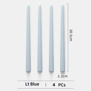 4pc Unscented 12" Candles Colored Long Stick Candle Smokeless Home Wedding Centerpiece Birthday Candle Tall Taper Candles Dripless Unscented Dinner Candle Paraffin Wax Candles