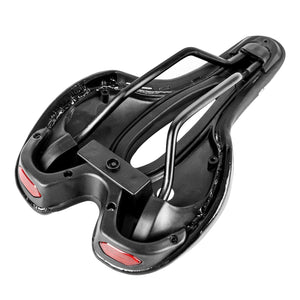 Road Bike Saddle Bicycle Seat With Warning Taillight USB Charging Mountain Cycling Racing PU Breathable Soft Seat Cushion Comfortable Bicycle Seat With Central Relief Zone Ergonomics Design Exercise Bike Seat